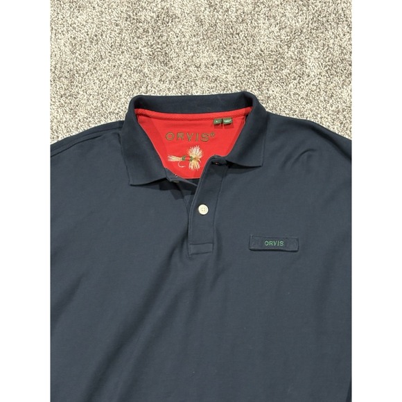 Orvis Other - Orvis Signature Long Sleeve Polo Shirt Men's Large Cotton Thick Navy